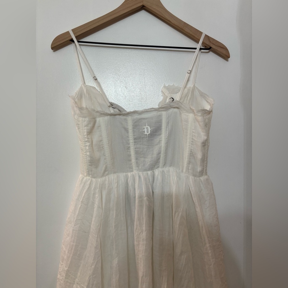 Dolls Kill Darker Wavs White Cotton Blend Echo Maxi Corset Top Size XS - Picture 7 of 14